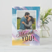 Abstract Paint-Stroke Photo Custom Thank You シーズンカード (スタンド正面)