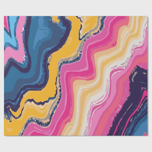 Abstract Paint Zig-Zag Pattern – Artistic Bold ラッピングペーパー (フラット)