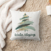 Abstract Painted Christmas Tree クッション (ブランケット)