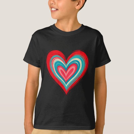 Abstract Painted Heart Valentine Love Art  Tシャツ (正面)