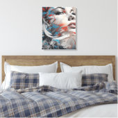 Abstract painting beautiful woman face キャンバスプリント (インサイチュ (寝室))