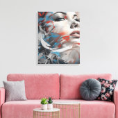 Abstract painting beautiful woman face キャンバスプリント (インサイチュ (リビング))