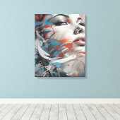 Abstract painting beautiful woman face キャンバスプリント (インサイチュ (ウッドフロア))