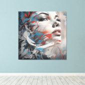 Abstract painting beautiful woman face キャンバスプリント (インサイチュ (ウッドフロア))