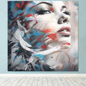 Abstract painting beautiful woman face キャンバスプリント (インサイチュ (ウッドフロア))