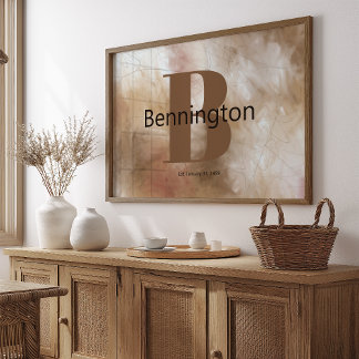 Abstract Painting Custom Last Name Decor Prints ポスター