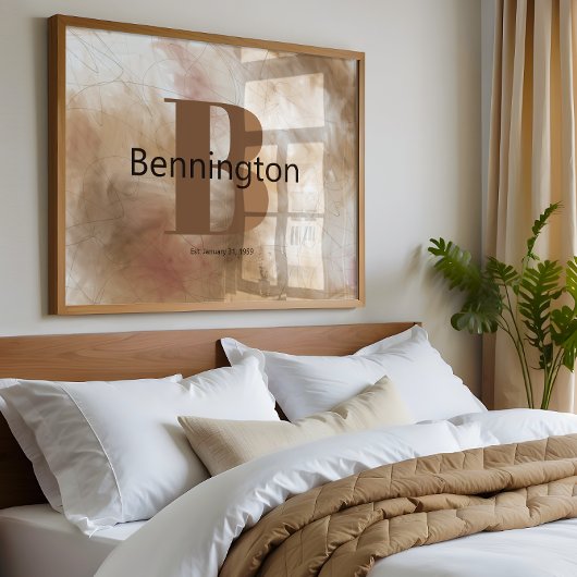 Abstract Painting Custom Last Name Decor Prints ポスター