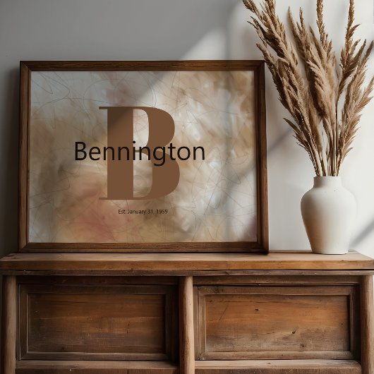 Abstract Painting Custom Last Name Decor Prints ポスター