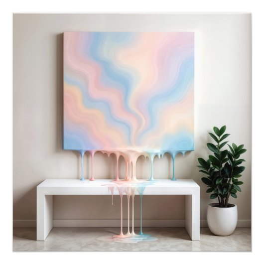 Abstract Painting Dripping on a Bench  フォトプリント (正面)
