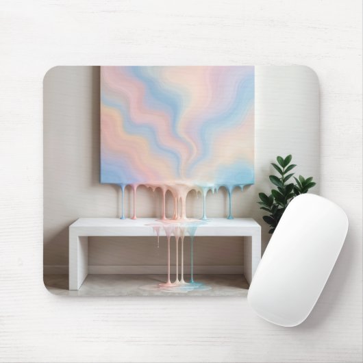 Abstract Painting Dripping on a White Bench マウスパッド (マウス)
