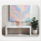 Abstract Painting Dripping on a White Bench マウスパッド (正面)