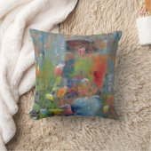Abstract Painting of a Girl picking flowers クッション (ブランケット)