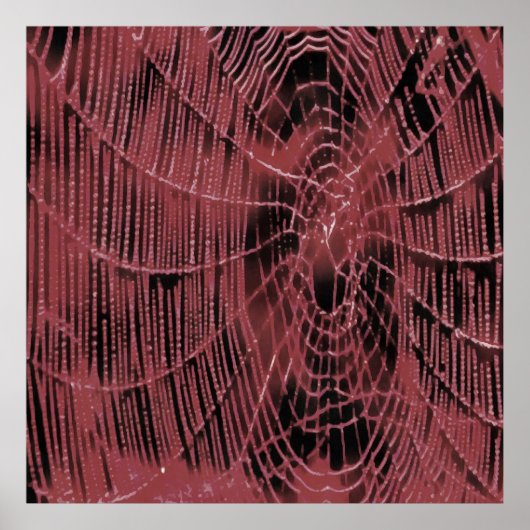 Abstract Painting Of A Magenta Pink Cobweb ポスター (正面)