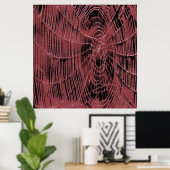 Abstract Painting Of A Magenta Pink Cobweb ポスター (ホームオフィス)