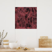 Abstract Painting Of A Magenta Pink Cobweb ポスター (キッチン)