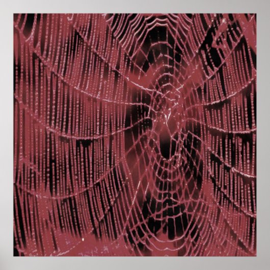 Abstract Painting Of A Magenta Pink Cobweb ポスター (正面)