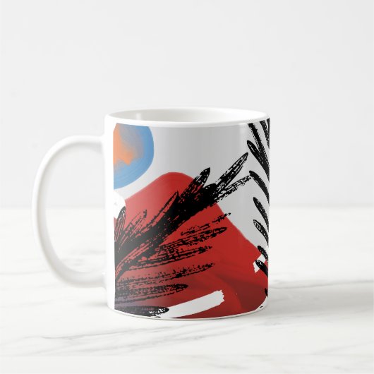 Abstract painting seamless pattern with ink elemen コーヒーマグカップ (左)