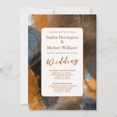 Abstract Painting Wedding Invitation QR Code  招待状 (正面)