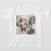 Abstract painting with ethnic elements tシャツ (レイダウン)