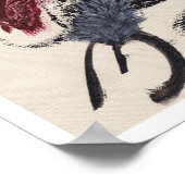 Abstract painting with layered black, gray, red ポスター (角)