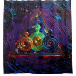 abstract Palette Knife 002 シャワーカーテン