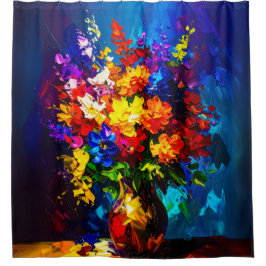 abstract Palette Knife Shower Curtain シャワーカーテン