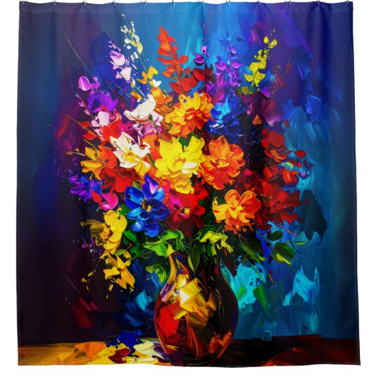abstract Palette Knife Shower Curtain シャワーカーテン (正面)