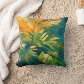 Abstract Palm Burst – Tropical Energy in Motion クッション (ブランケット)