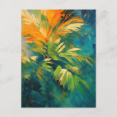 Abstract Palm Burst – Tropical Energy in Motion ポストカード (正面)