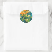 Abstract Palm Burst – Tropical Energy in Motion ラウンドシール (バッグ)