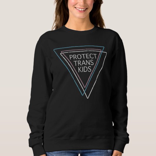 Abstract Pan Pride Triangles Protect Trans Kid LGB スウェットシャツ (正面)