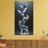 Abstract particle animal silhouettes キャンバスプリント (インサイチュ (リビング))