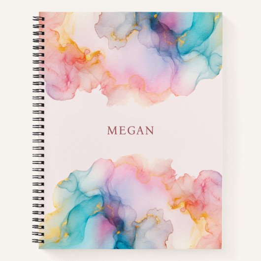 Abstract Pastel Alcohol Ink ノートブック (正面)