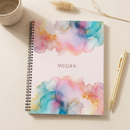 Abstract Pastel Alcohol Ink ノートブック