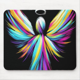 Abstract Pastel Colored Angel on Computer Mousepad マウスパッド