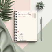 Abstract Pastel Design: Modern Florals & Geometry ノートブック