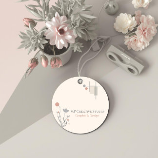 Abstract Pastel Design: Modern Florals & Geometry フェイバータグ