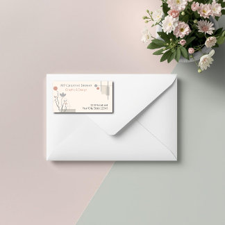 Abstract Pastel Design: Modern Florals & Geometry ラベル