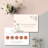 Abstract Pastel Design: Modern Florals & Geometry ロイヤリティカード