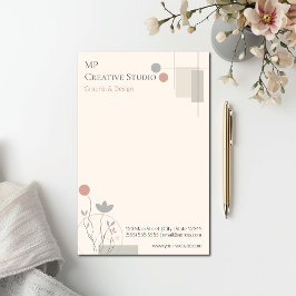 Abstract Pastel Design: Modern Florals & Geometry 便箋