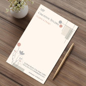 Abstract Pastel Design: Modern Florals & Geometry 便箋