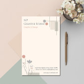 Abstract Pastel Design: Modern Florals & Geometry 便箋