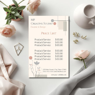 Abstract Pastel Design: Modern Florals & Geometry 便箋