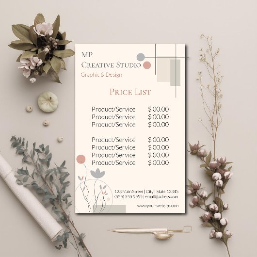 Abstract Pastel Design: Modern Florals & Geometry 便箋