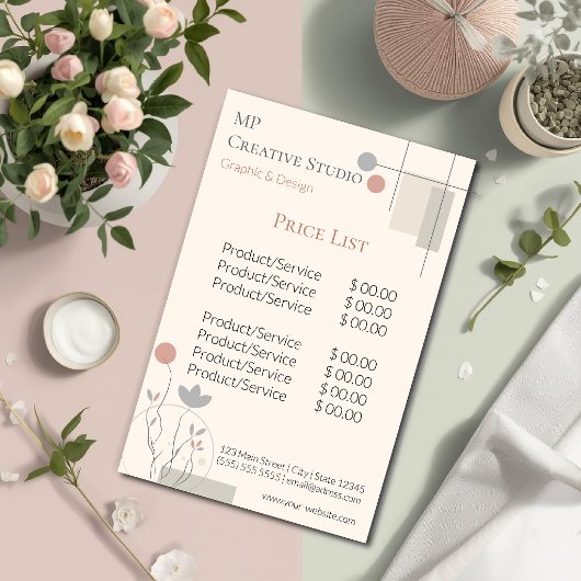 Abstract Pastel Design: Modern Florals & Geometry 便箋