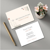 Abstract Pastel Design: Modern Florals & Geometry 名刺
