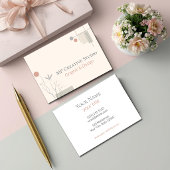 Abstract Pastel Design: Modern Florals & Geometry 名刺
