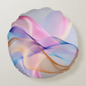 Abstract Pastel Fabric Flow ラウンドクッション (裏面)