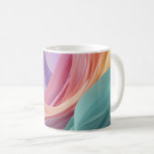 Abstract Pastel Fabric Waves  コーヒーマグカップ (正面右)