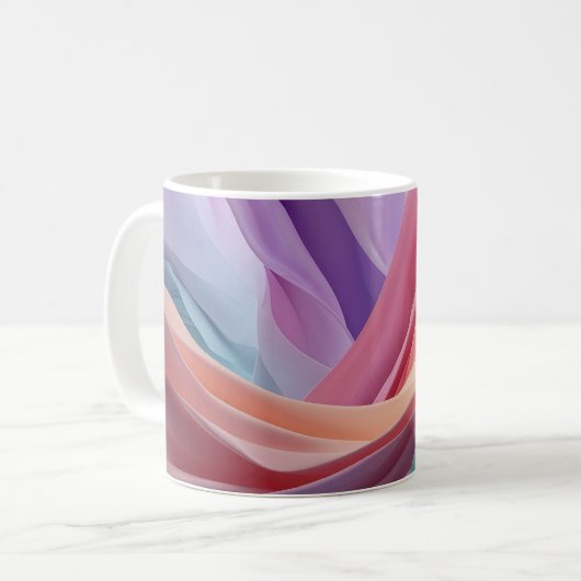 Abstract Pastel Fabric Waves  コーヒーマグカップ (正面左)